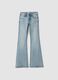 Jeans blu chiaro flare in cotone elasticizzato_5