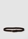 Genuine leather brown belt with oval buckle_0