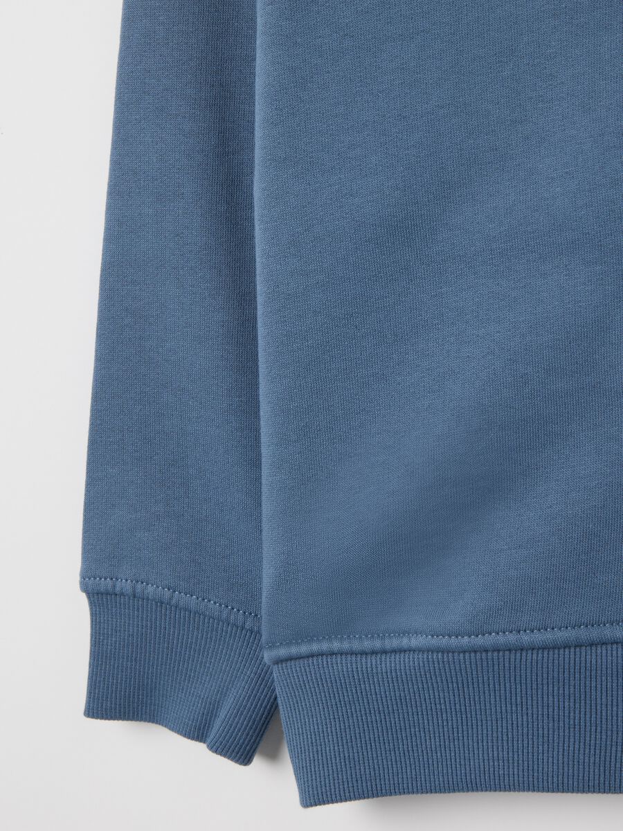 Children's blue cotton hoodie with zip_3