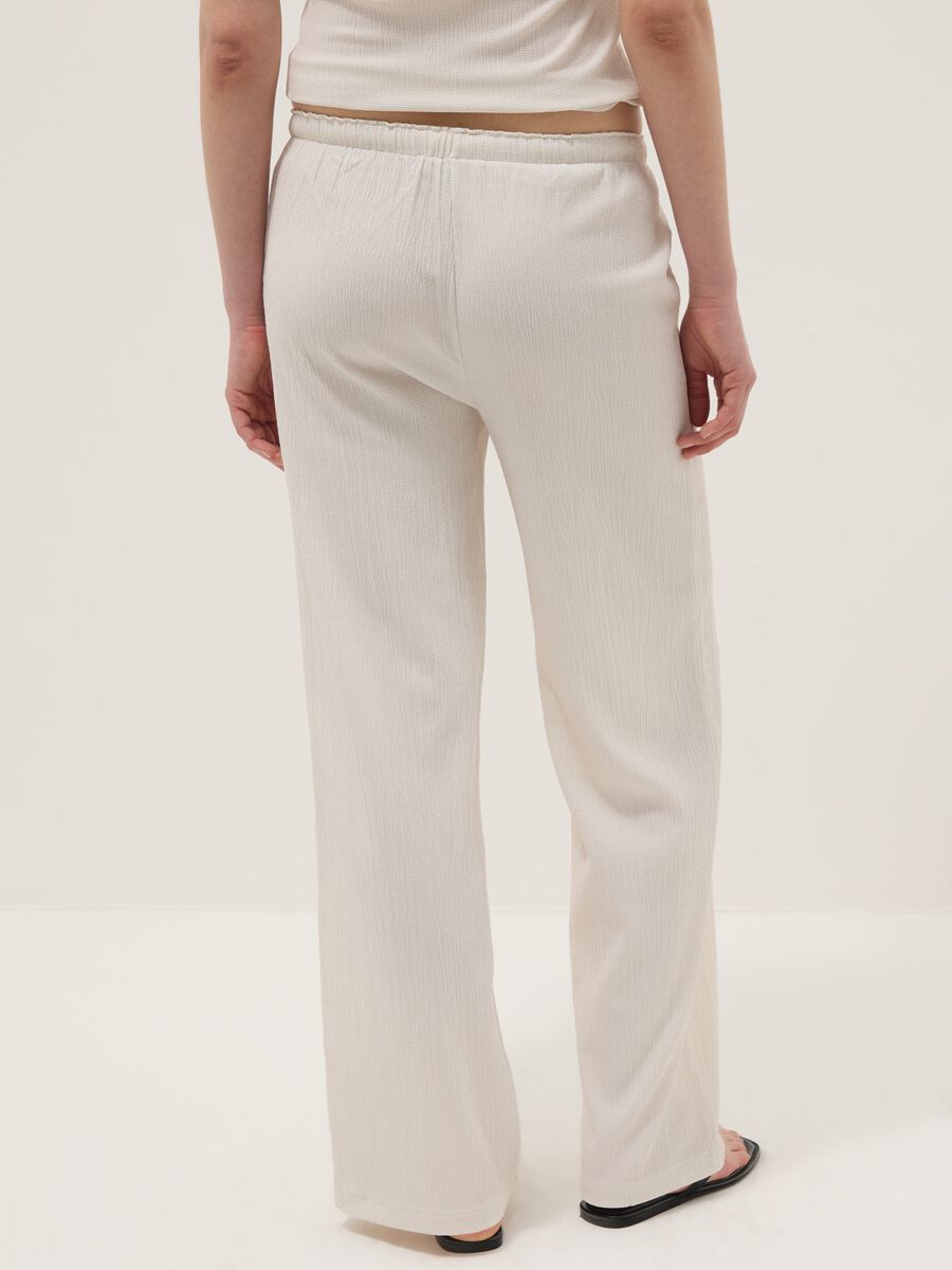 Beige stretch-fabric palazzo trousers_2