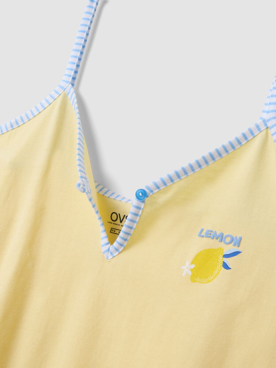 Yellow organic cotton nightdress with thin straps_5