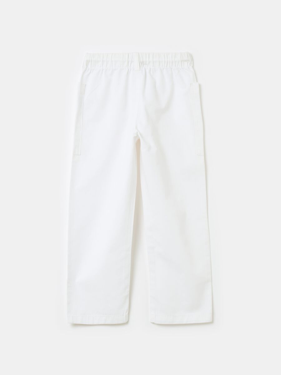 Linen and cotton trousers with drawstring_1