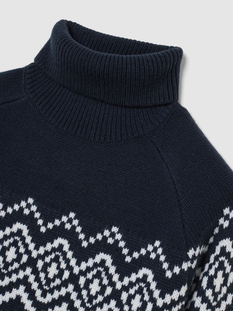 Multicolour turtleneck sweater regular fit with jacquard pattern_5