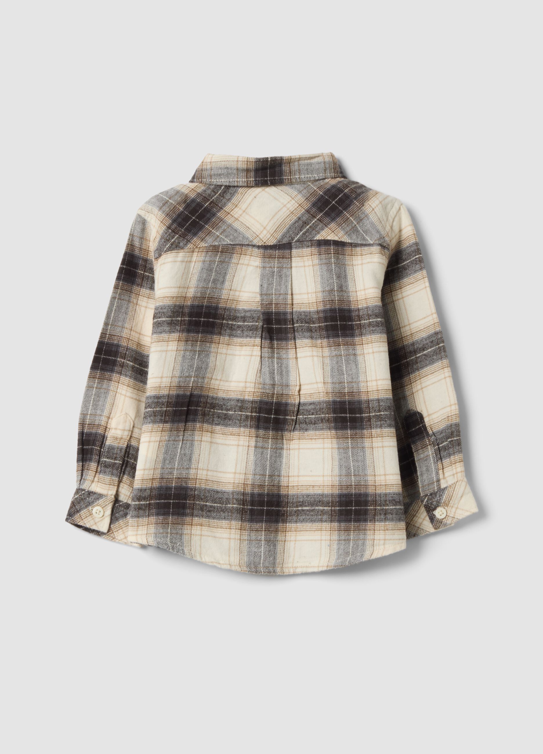 Multicoloured checked pure cotton shirt, regular fit