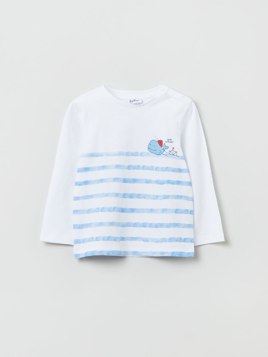 Long-sleeved T-shirt with whale print_0