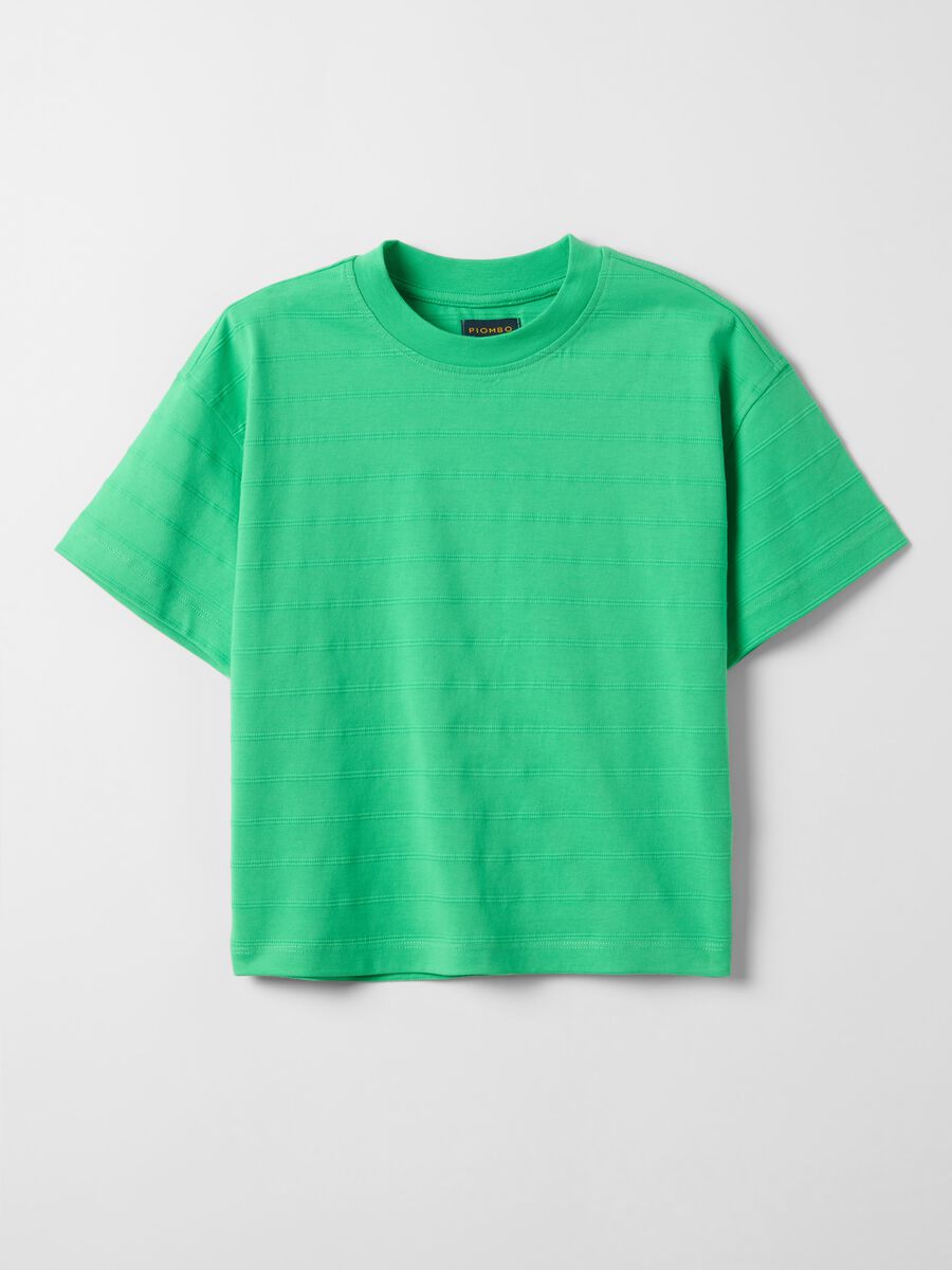 Children's regular fit pure cotton green T-shirt_0