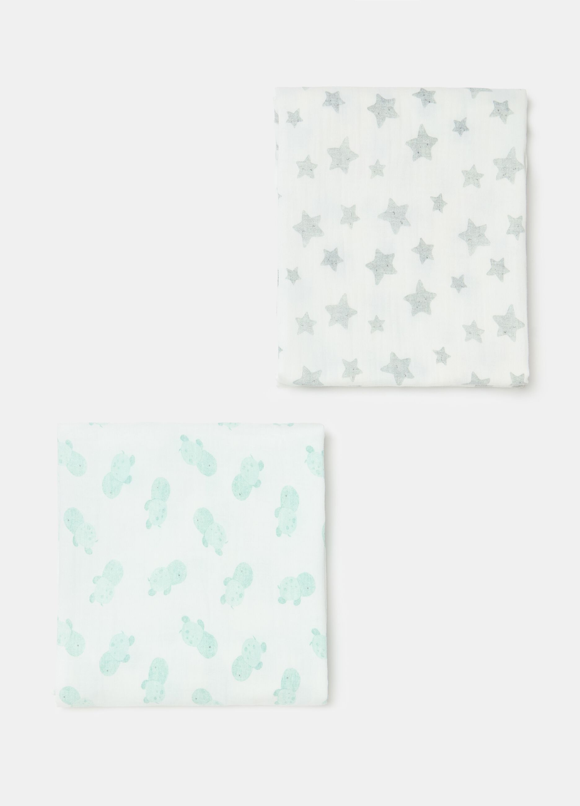 Two-pack blankets in organic cotton