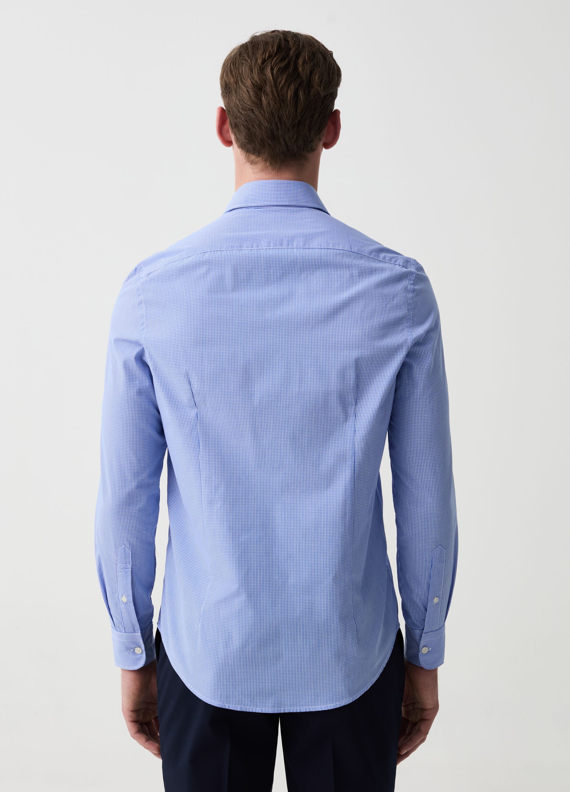 Slim-fit micro-check shirt