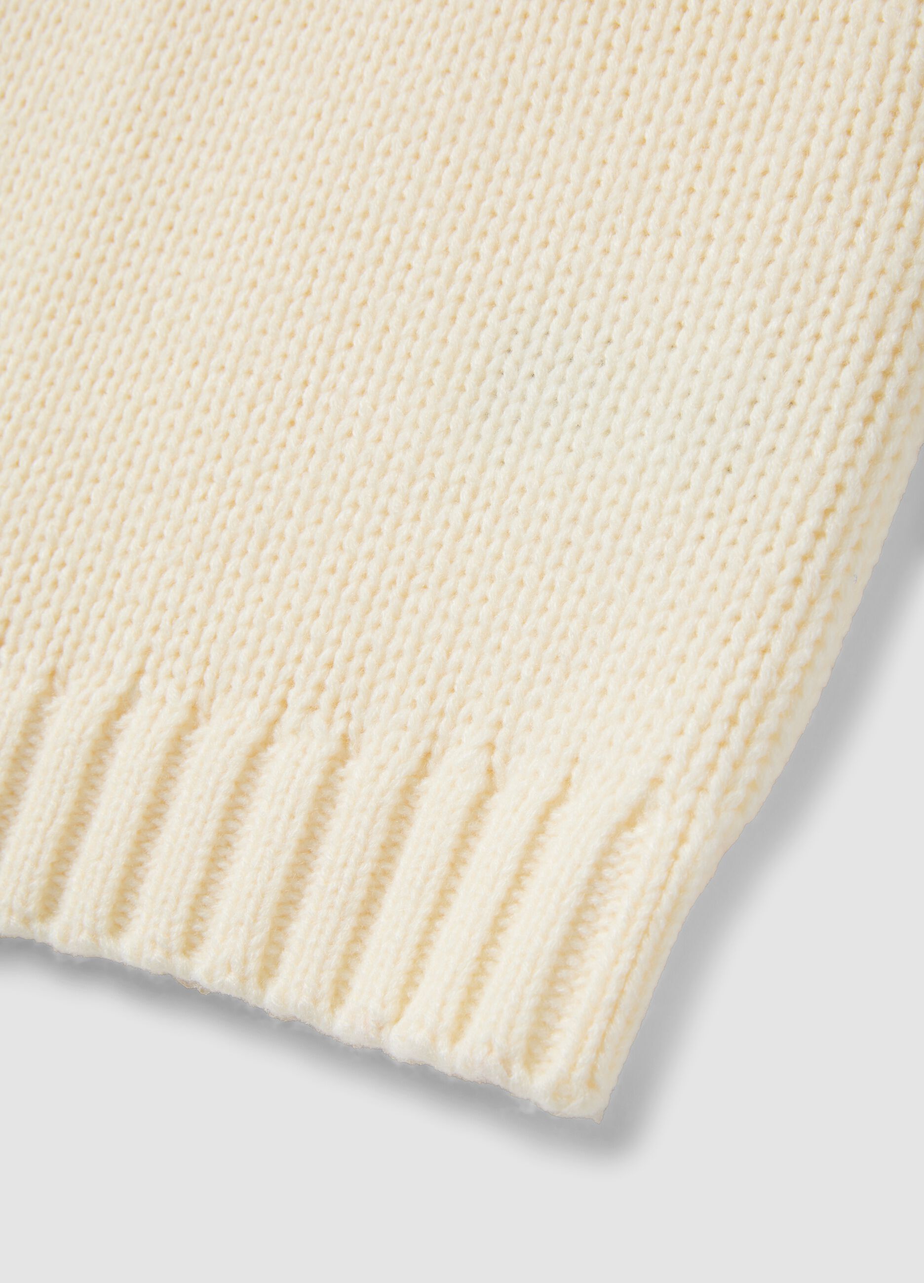 White crew-neck wool-blend oversized gilet