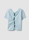 Blue stretch cotton short-sleeve T-shirt_4