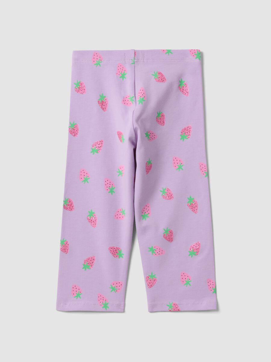 Girls' Skinny Organic Cotton Elasticated Violet Leggings_1