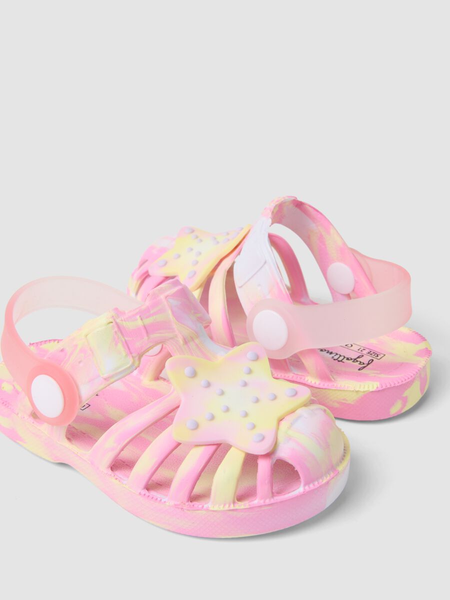 Yellow and pink baby girls&rsquo; sandals with decorative star_1