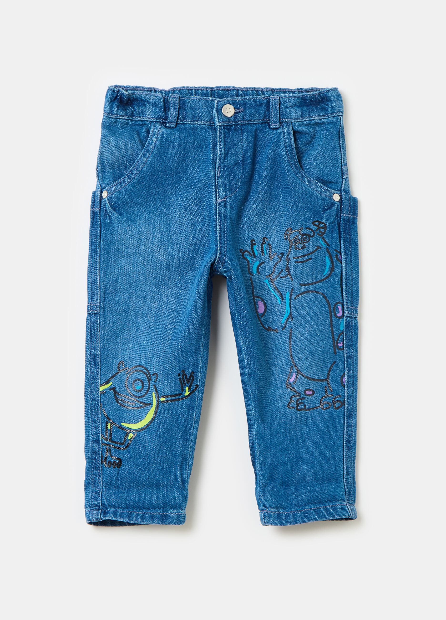 Cotton jeans with Monsters & Co. print