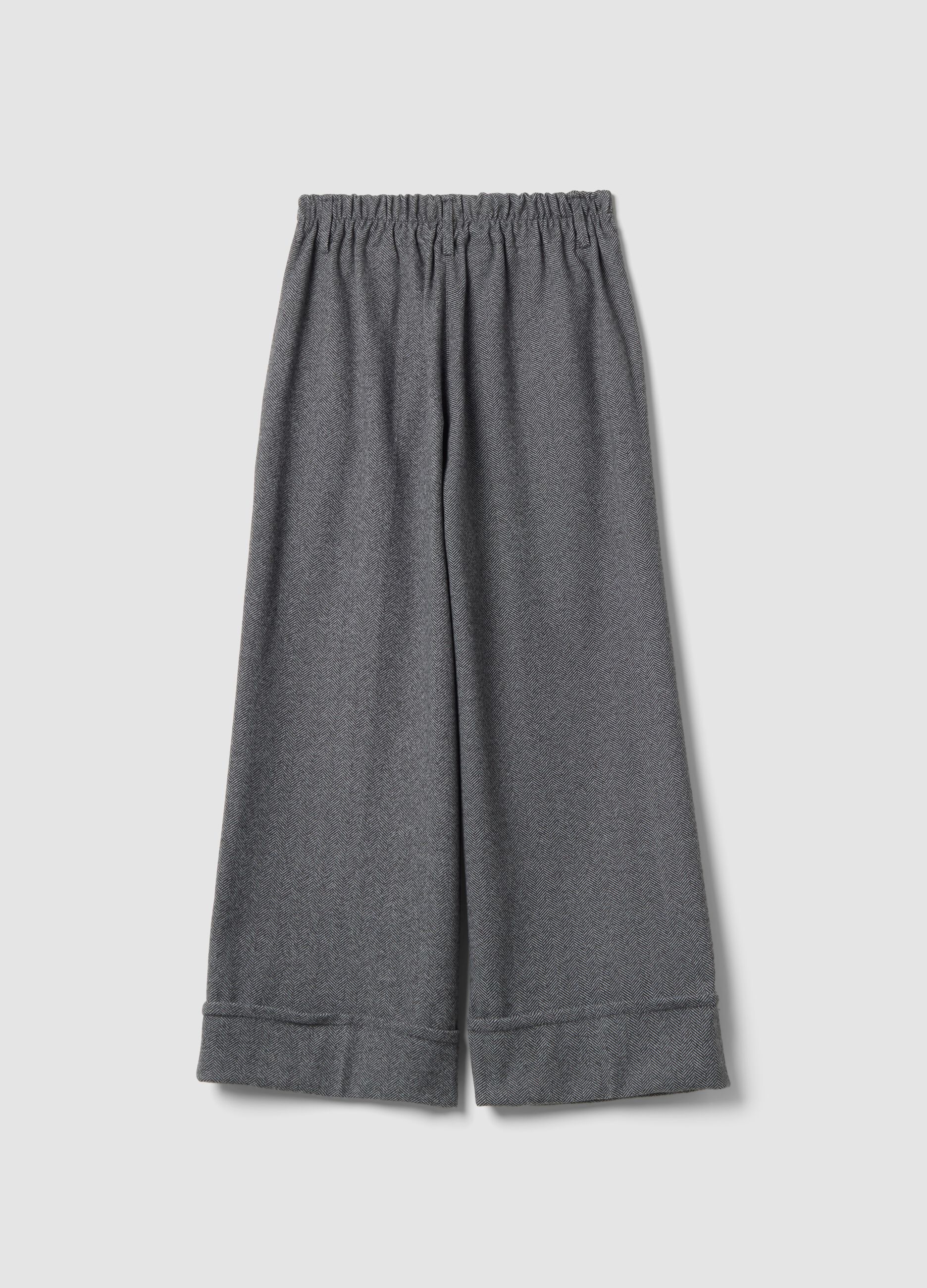 Graue Regular-Fit-Hose mit weitem Bein