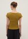 Yellow pure cotton regular fit T-shirt with deep henley neckline_3