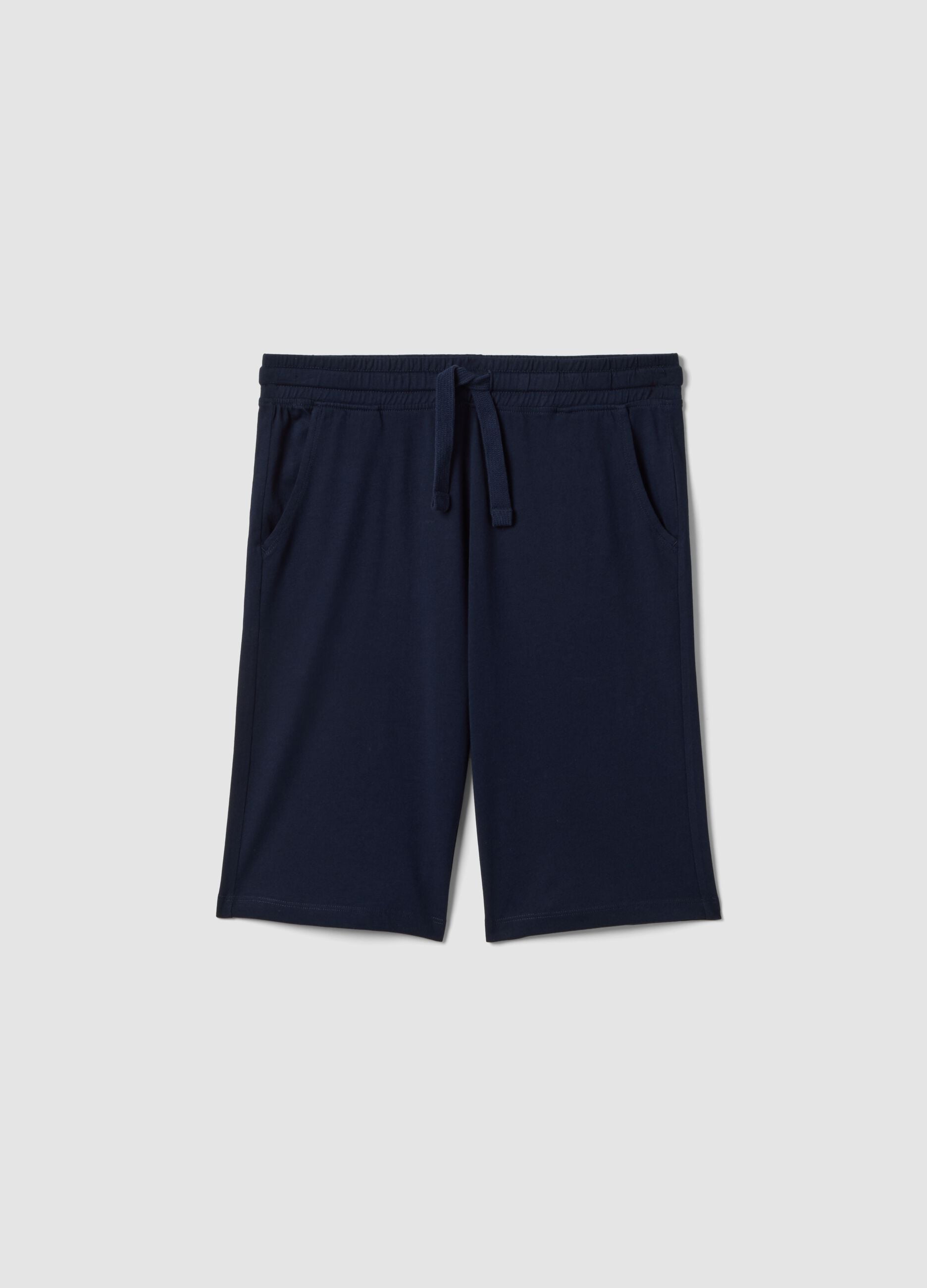 Boys&rsquo; blue pure cotton comfort-fit shorts