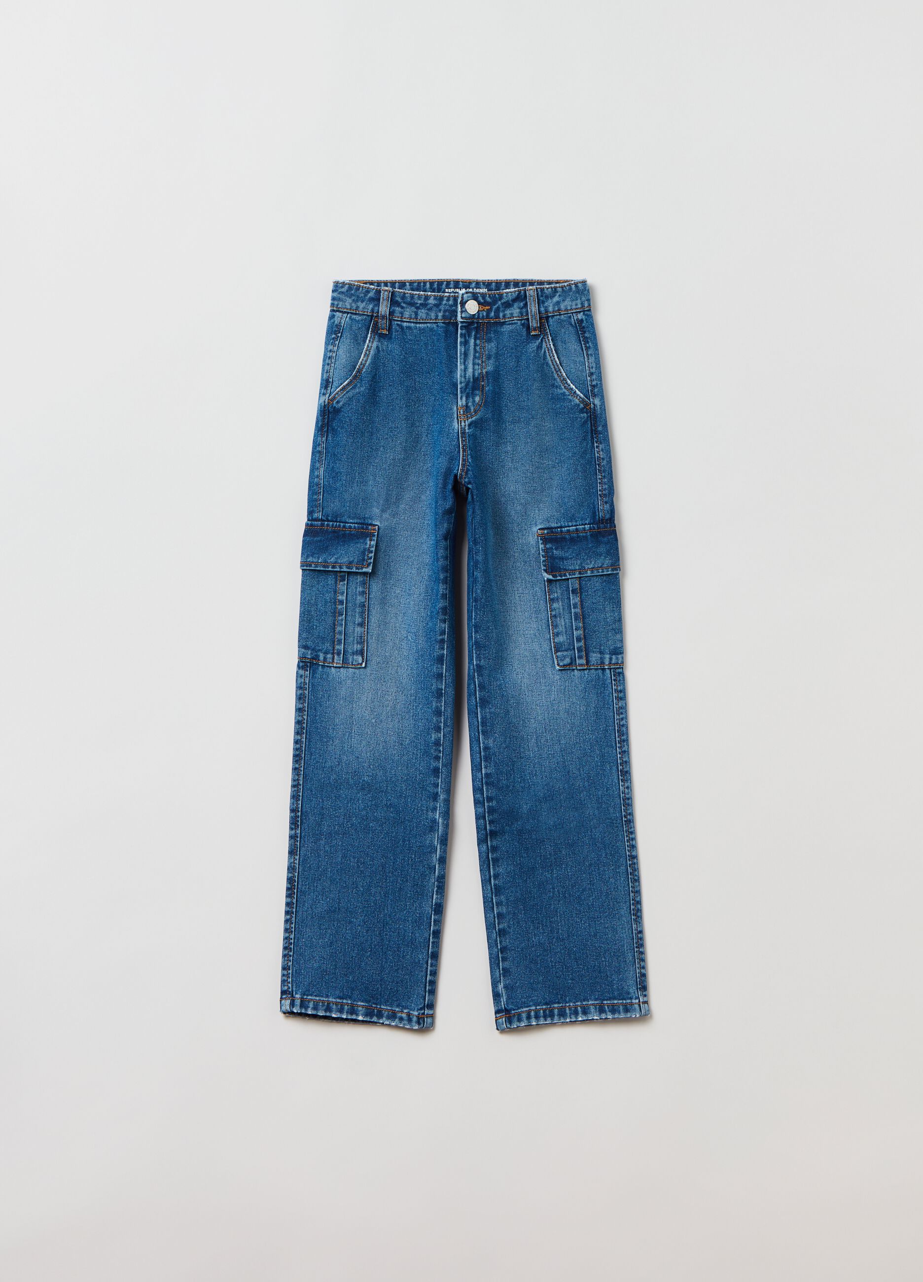 Cargo jeans with fading_0