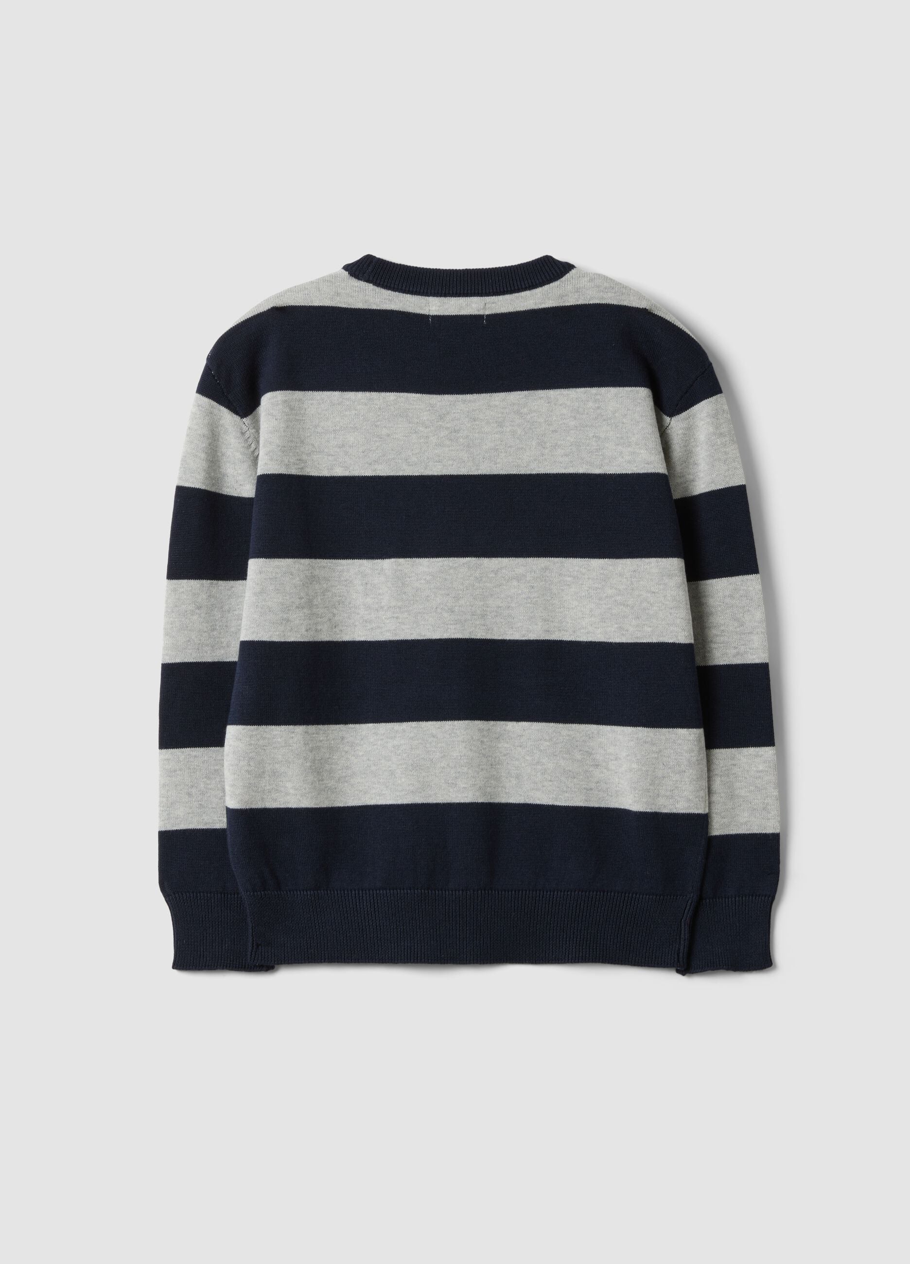 Multicoloured pure cotton striped oversized top for boys