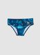 Blue Stretch Fabric Swim Briefs_0