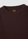 T-shirt marrone in puro cotone a maniche lunghe girocollo regular fit_5