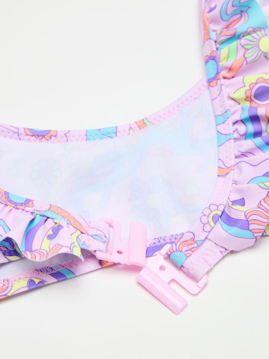 Bikini with unicorn print and frills_2