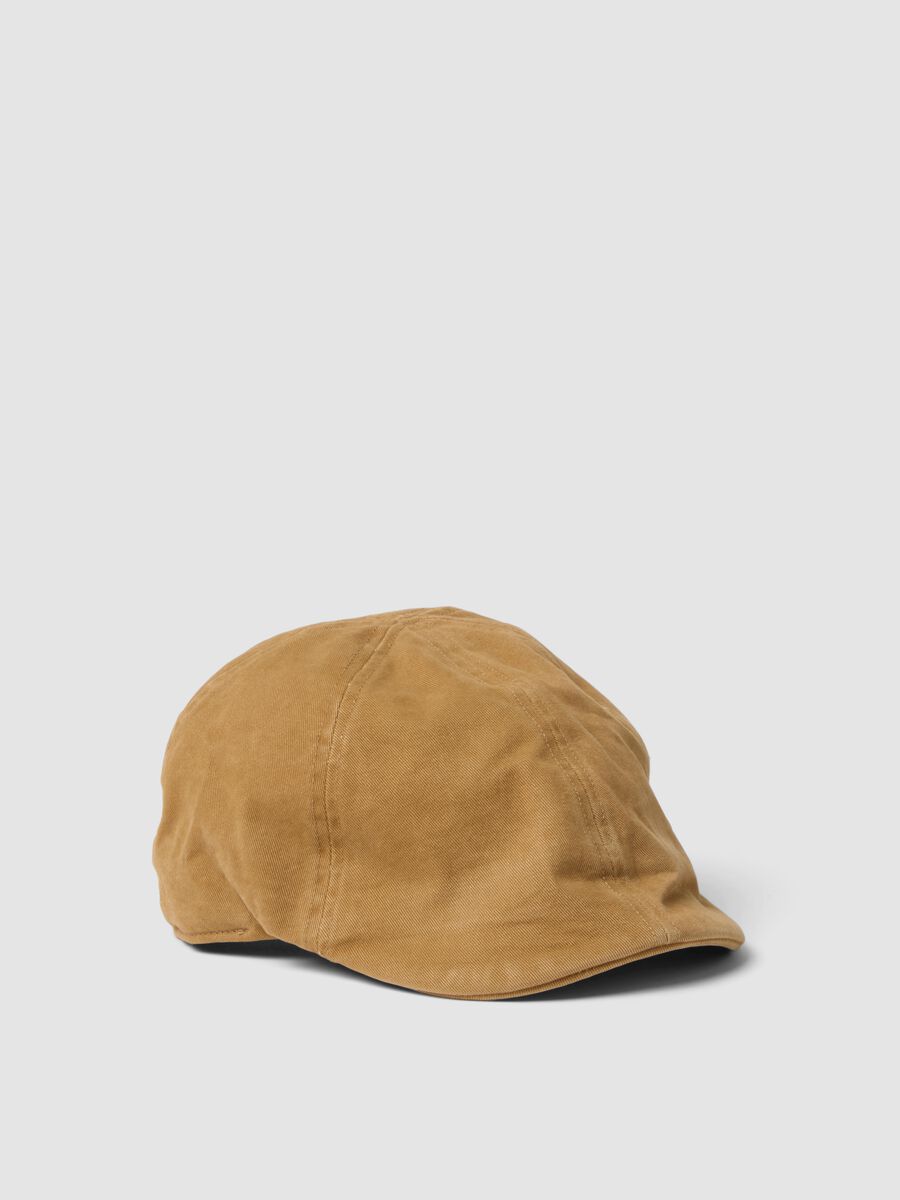 Brown pure cotton flat cap_0