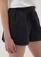 Black pure cotton shorts with elasticated waistband_2