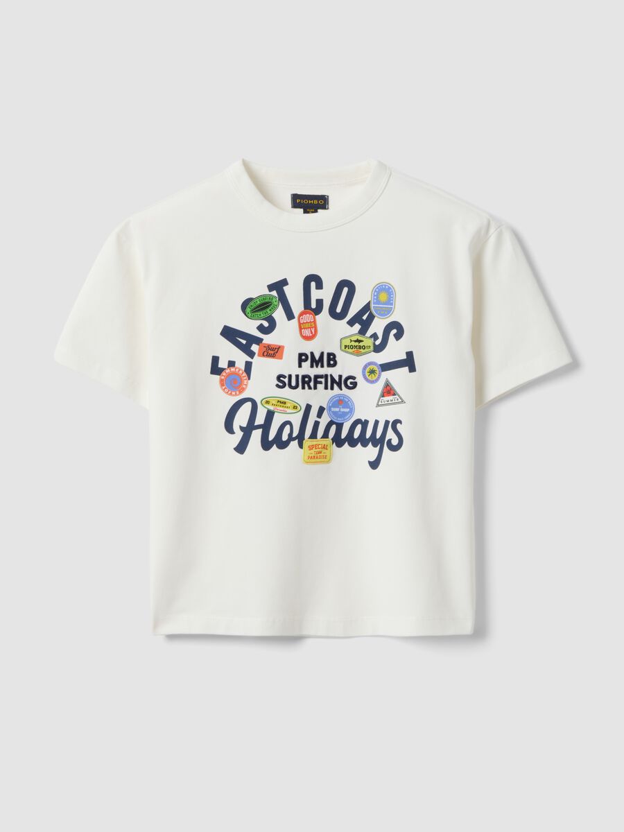 Children's oversized white stretch cotton t-shirt_3