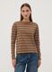 T-shirt multicolor in puro cotone a righe con girocollo regular fit_2