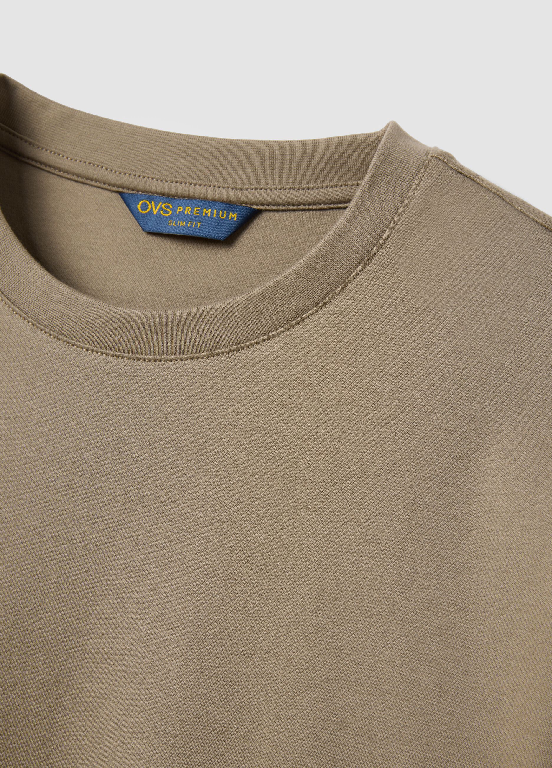 Beiges T-Shirt aus reiner Baumwolle