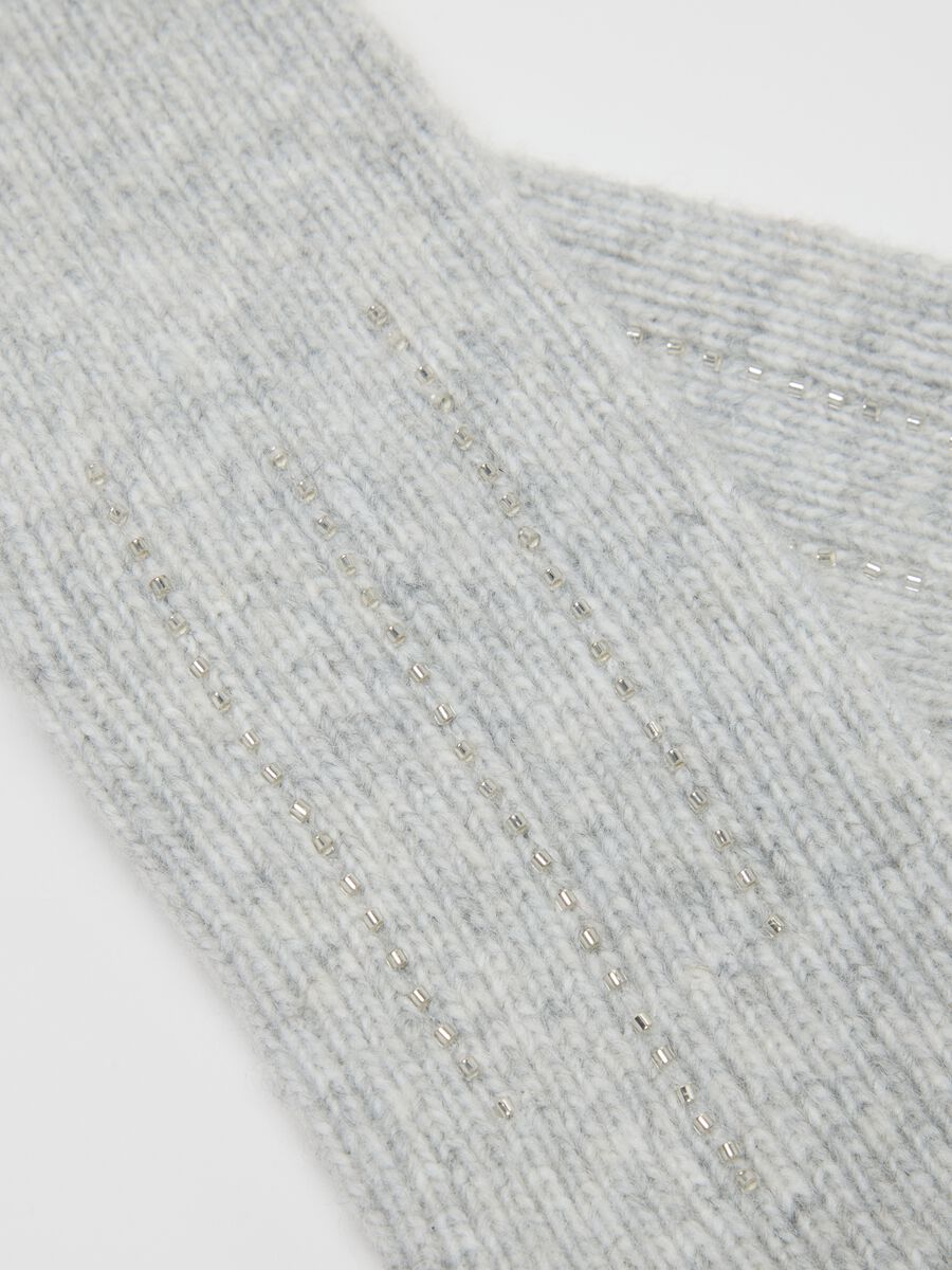 Grey mixed wool fabric gloves_2