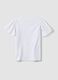 Girls&rsquo; white pure cotton T-shirt with ruffles and rhinestones_1