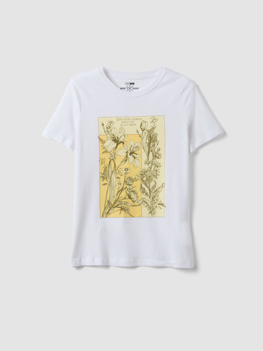 Regular fit white pure cotton t-shirt with print_4