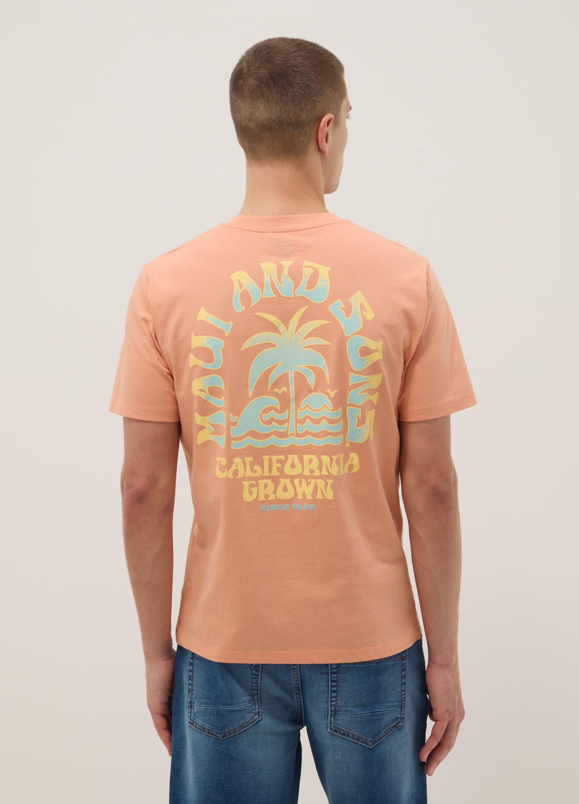 Pink pure cotton short-sleeve T-shirt