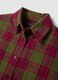 Camicia verde a quadri in flanella di puro cotone regular fit_5