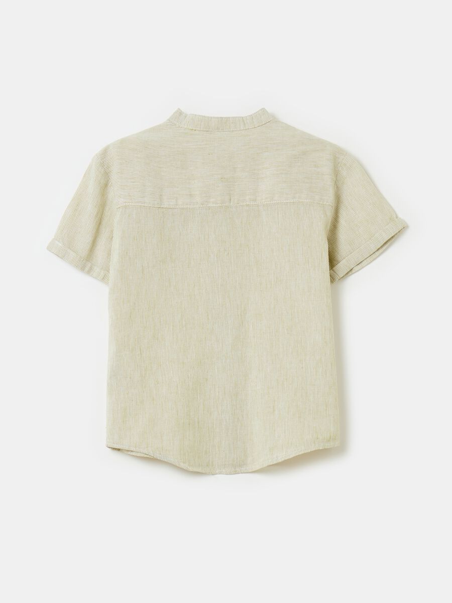 Linen and cotton shirt with top pocket_1