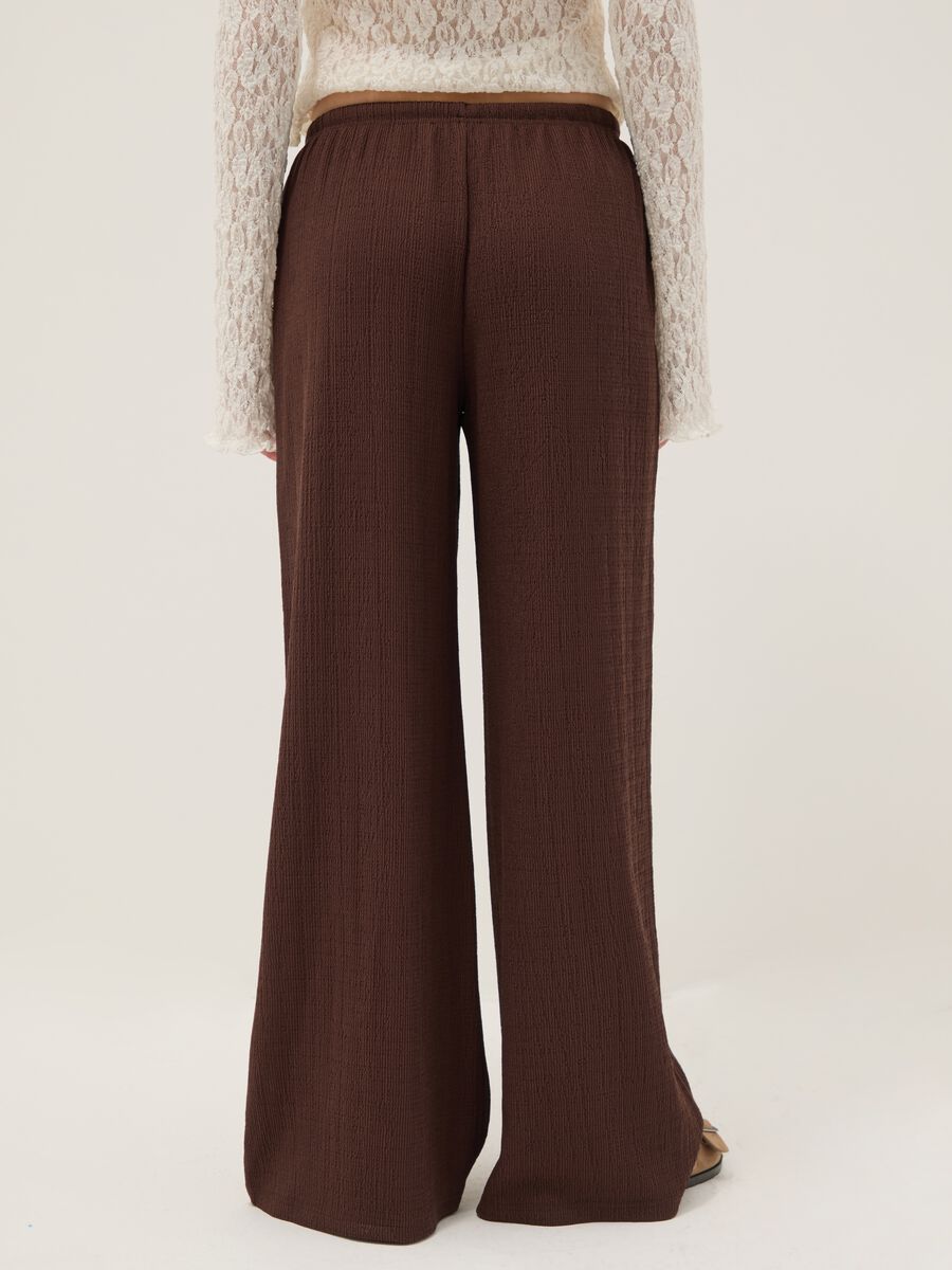 Brown Wide Leg Jogger Trousers_2