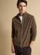 Beige full-zip cardigan with collar, regular fit_0
