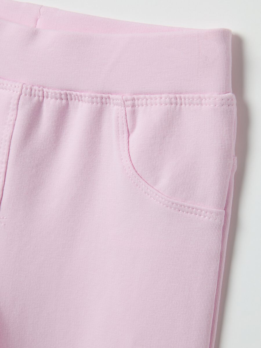 Girl's pink sweatshirt and trouser set in stretch cotton regular fit_3