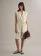 Gilet blanc regular en m&eacute;lange lyocell et lin avec ceinture_1