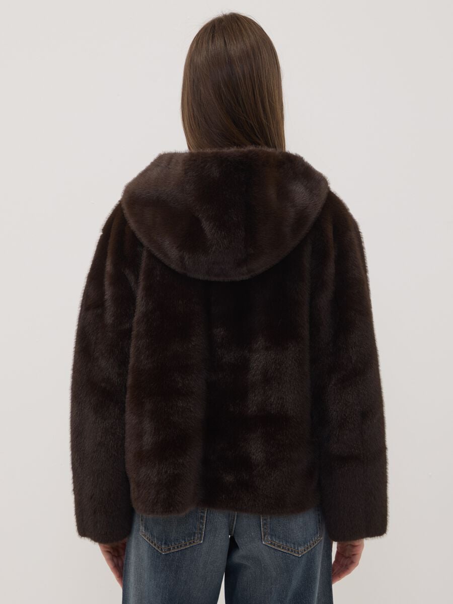 Brown regular-fit hooded jacket_3