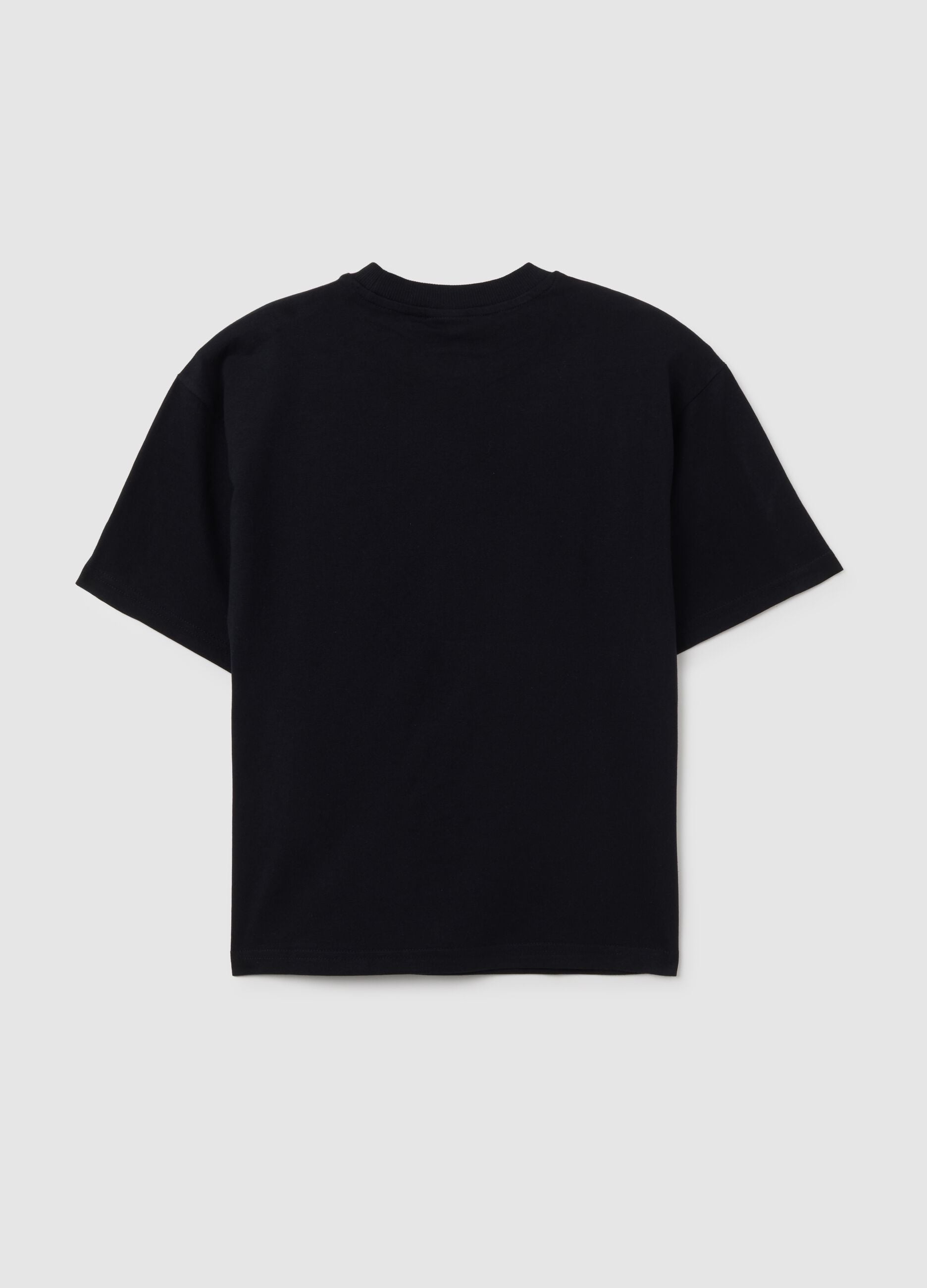 Boys' oversized black pure cotton t-shirt