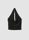 Black stretch top with draped neckline_0