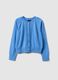 Girls' Regular Fit Blue Pure Cotton Cardigan with Cable Knit_0