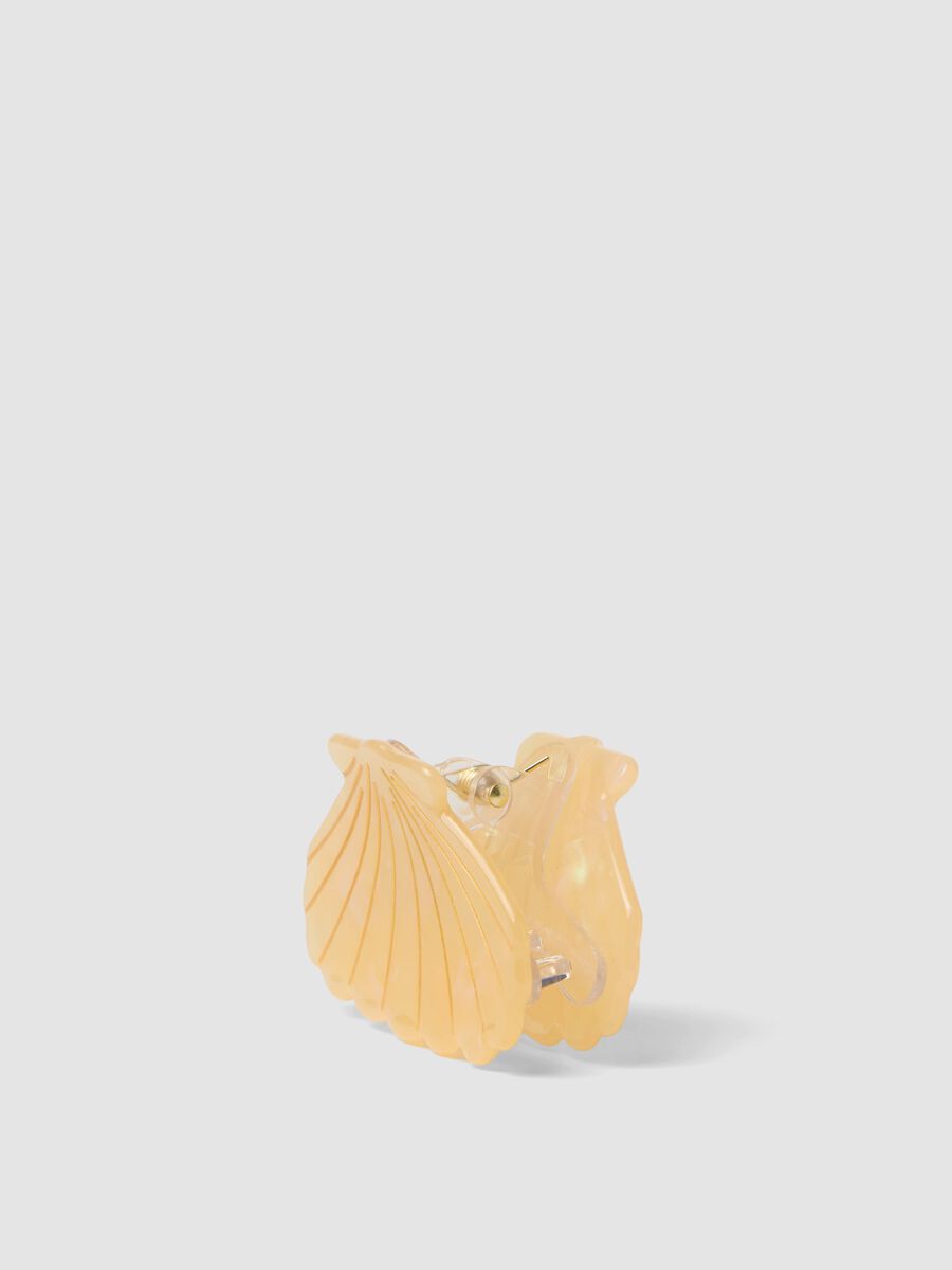 Yellow shell-shaped hair clip_1