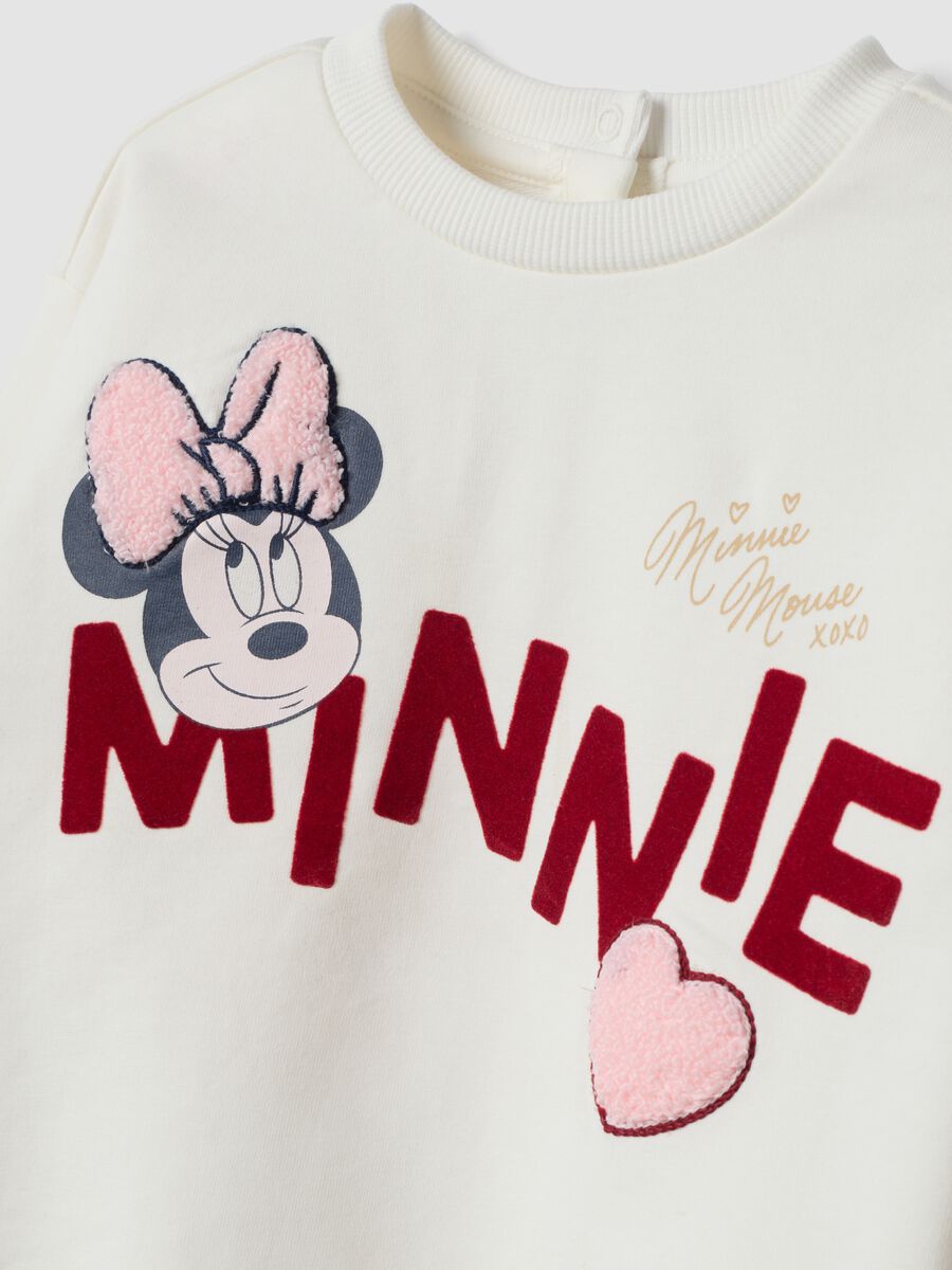 Completo bianco e rosso in cotone organico elasticizzato con stampa Minnie_3