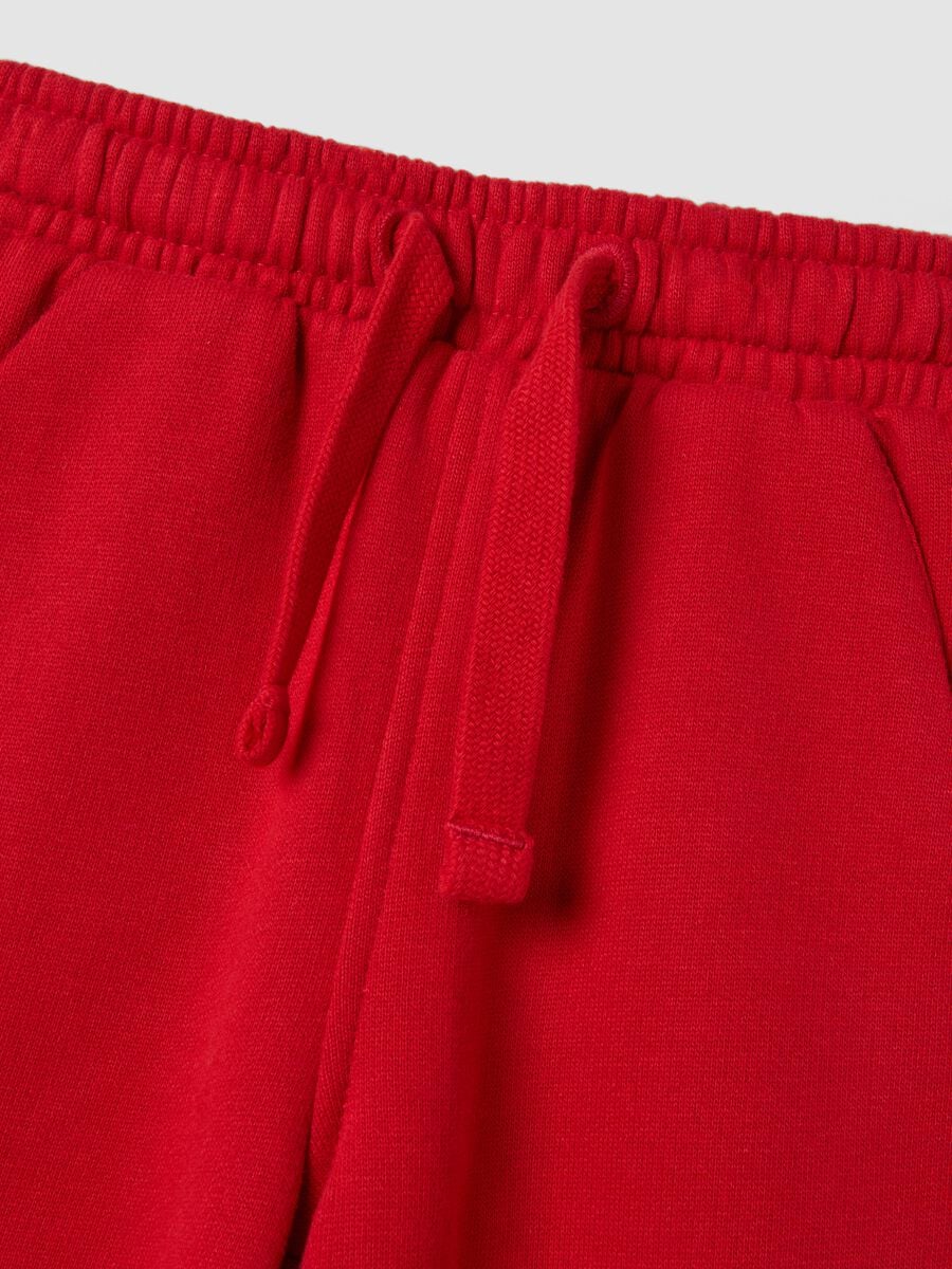 Pantaloni jogger rossi in puro cotone organico_2