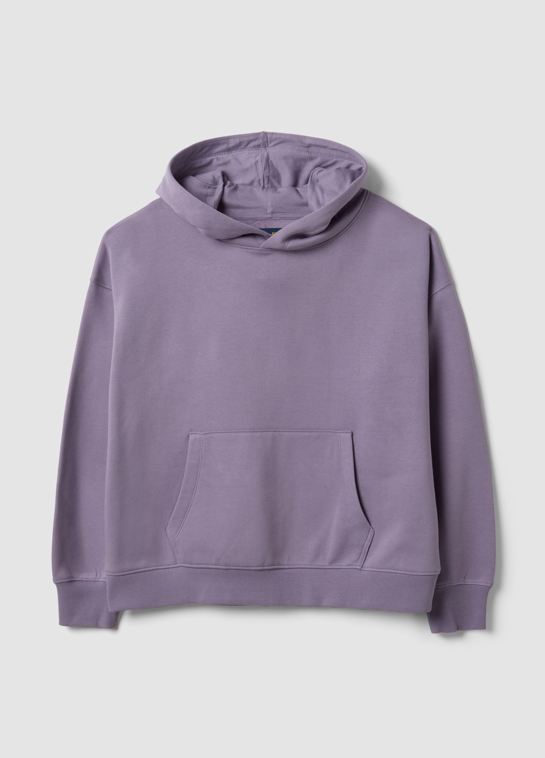 Purple cotton-blend regular-fit hoodie