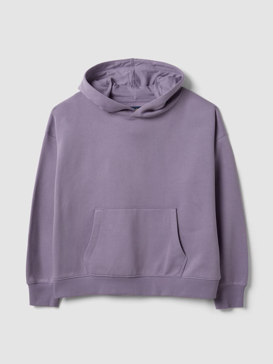 Purple cotton-blend regular-fit hoodie_0