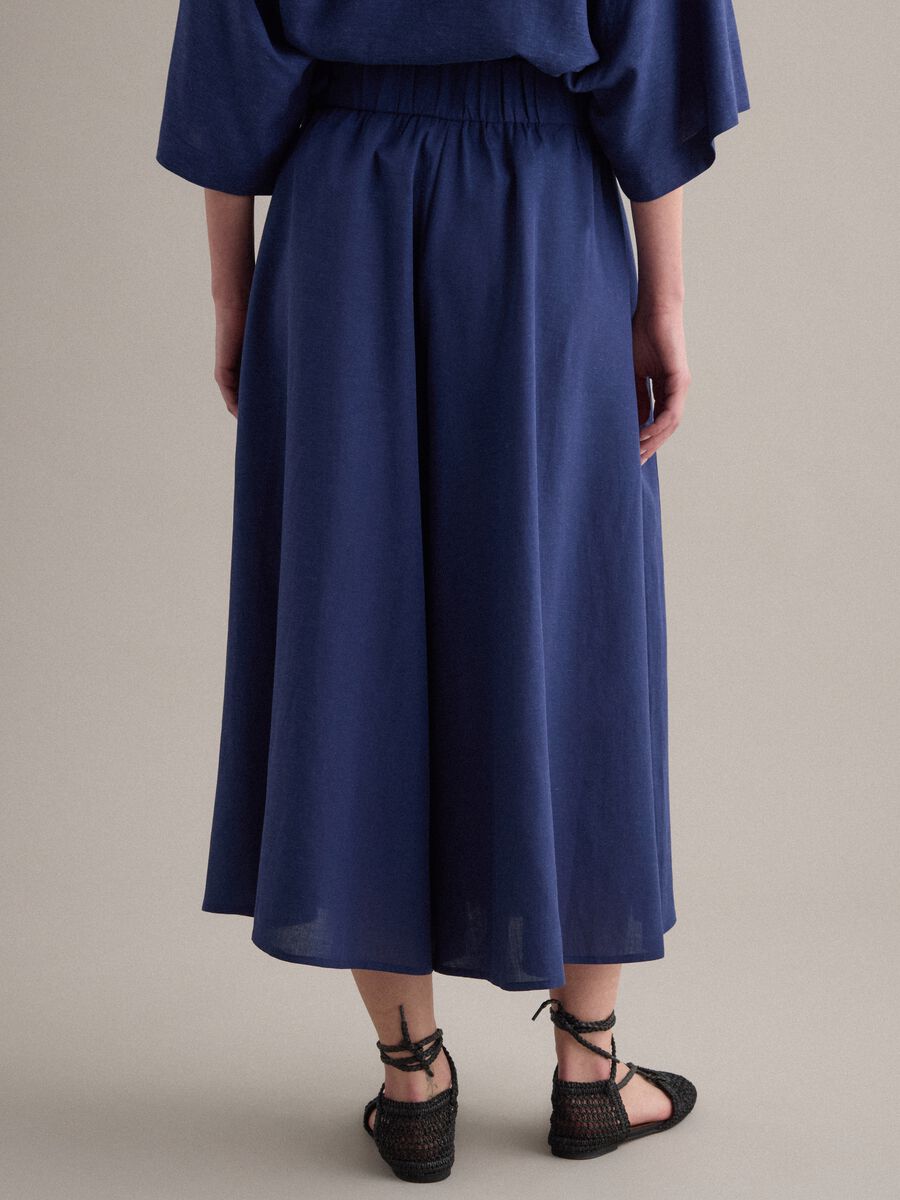 Multicoloured striped skirt in a viscose-linen blend_2